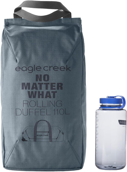 Eagle Creek No Matter What Rolling Duffel - Durable Rolling Bag for Travel - Adjustable Shoulder Strap - Heavy Duty Wheels - Lockable Zippers - Multiple Carry Options - 110L - Smoke