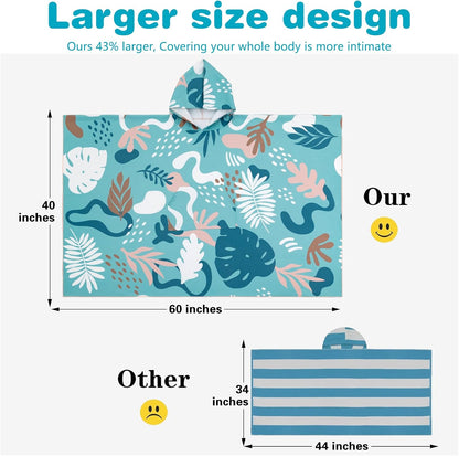 PY SUPER MODE Beach Hooded Towel Oversized - 60 x 40 inches Quick Dry Microfiber Beach Towels, Lightweight Soft and Absorbent Pool Towel Suitable for Bath Swimming Camping for Adults