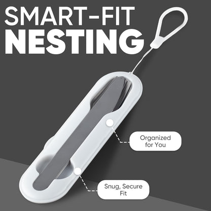 Felix - Compact Portable stainless steel Cutlery set with case | Pocket Utensil set | Travel Utensils with case | Camping| Utensils set for Lunch box| Utility cutlery set | Portable Silverware