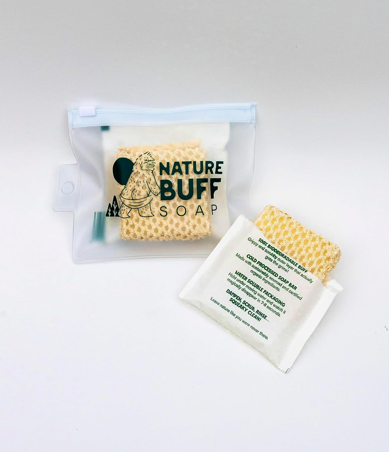 2-Pack Biodegradable Soap Unscented Travel-Sized Camping Soap Bars -All-In-One Backpacking Essentials Outdoor Recreation Soap Bar and Washcloth (Includes Travel Case)