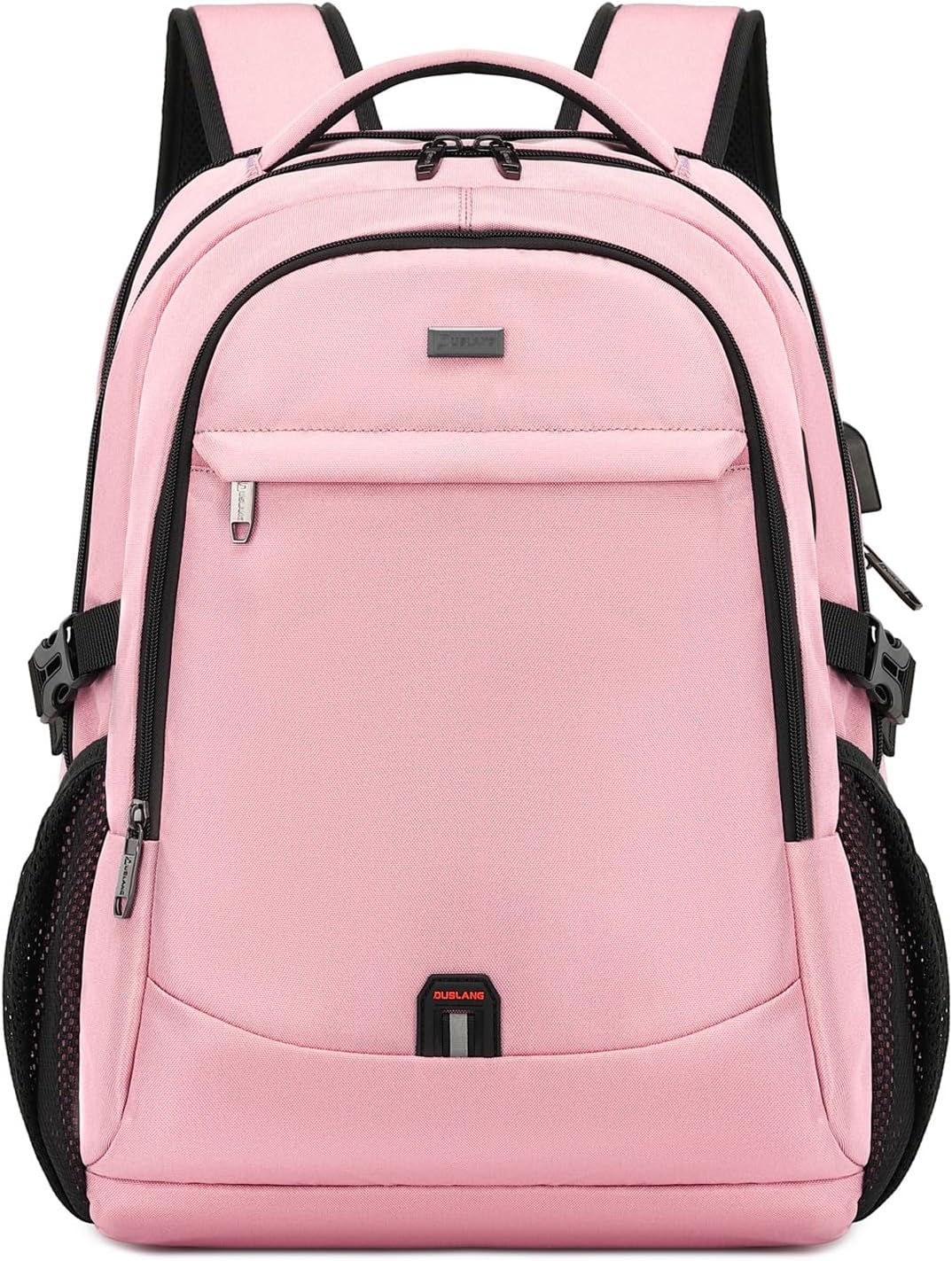 DUSLANG 17 Inch Laptop Backpack for Travel Water Resistant College Backpack for Women Laptop Bag with USB Charging Port,Pink A