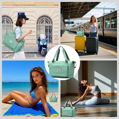 Large Capacity Foldable Travel Bag, Expandable lightweight Carry on Bag, Dry with Wet Separation Spor Duffel Bags