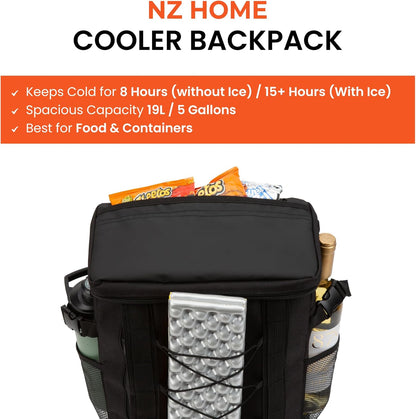 Insulated Cooler Backpack Portable Lightweight Leak Proof Waterproof Multiple Compartments Thermal Bag with Bottle Wine Holder for Beach Travel Camping Hiking Picnic Lunch