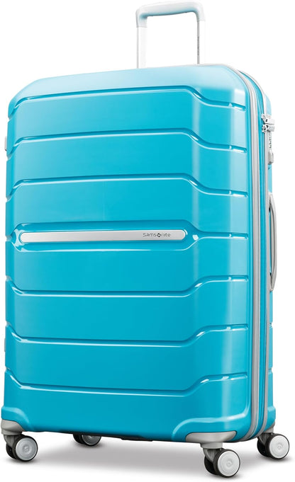 Samsonite Freeform Large Checked Luggage with Dual 360° Spinner Wheels - TSA Lock, Airline-Approved - Lightweight Durable Polypropylene Expandable Hardshell - Ocean Blue