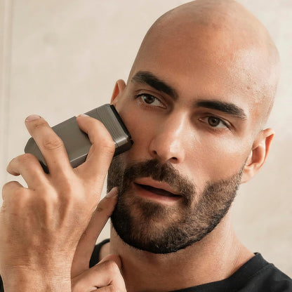 Electric Razors for Men Face - Compact Travel Electric Foil Shavers for Mens Bald Head - Small Portable Face and Head Shavers IPX7 Waterproof Wet and Dry, Dual-Action Blades and USB-C Rechargeable