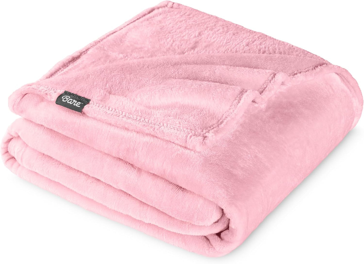 Bare Home Fleece Blanket - King Size - Ultra-Soft Lightweight for Bed, Sofa, and Couch - Luxury Microplush - Cozy Warm Blanket (King, Light Pink)