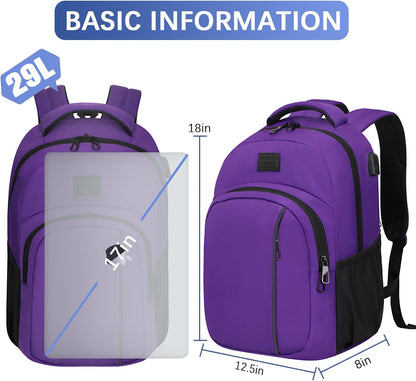 LARIPOP Travel Laptop Backpack,15.6 Inch Business Laptop backpack for Men Women with USB Charging Port,Water-Resistant Laptopack Weekender Daypack for Work College Computer