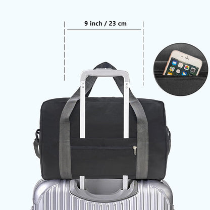 For Spirit Airlines Personal Item Bag 16x10x8 in Underseat Carry-on Luggage foldable Travel Duffle Bag for Airplanes(20L, Black)