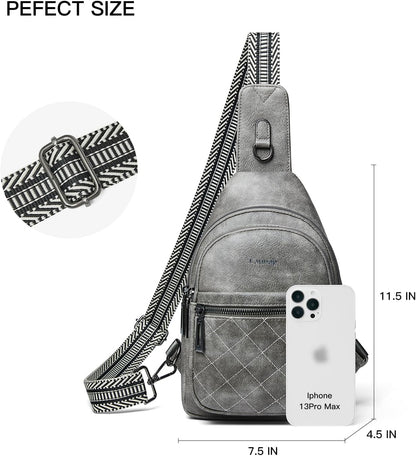 Sling Bag For Women Fanny Pack Crossbody Travel Shoulder Belt Bags Tote Backpack Purse Faux Leather