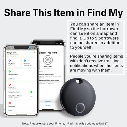 Air Tracker Tag, Bluetooth Tracker-4 Pack Works with Apple Find My (iOS Only), Smart Tags for Luggage, Keys, Backpack, IP67 Waterproof