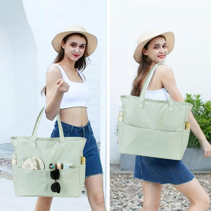 Beach Pool Bags Tote for Women Ladies Large Gym Tote Carry On Bag With Wet Compartment for Weekender Travel Waterproof