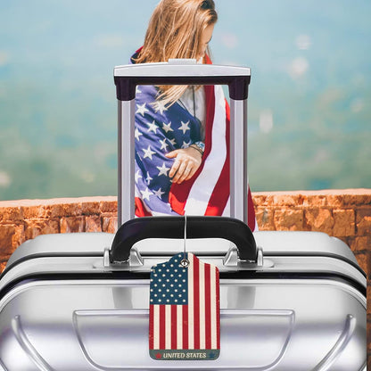 2 Pack Luggage Tag for Suitcase, Cute Unique Leather Suitcase Tags Identifiers with Privacy Name Address Labels & Durable Steel Loop for Women Men Travel