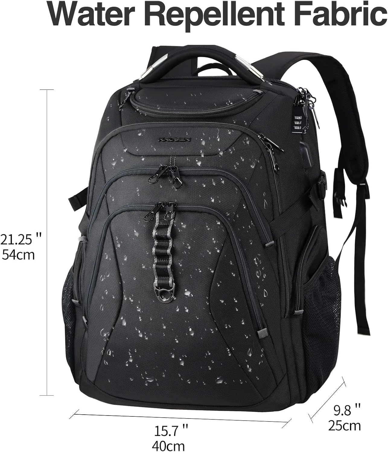 KROSER Travel Laptop Backpack 18.4 Inch XXXL Gaming Backpack with Hard Shell Saferoom RFID Pockets Water-Repellent Business College Daypack Stylish Laptop Bag for Men/Women-Black