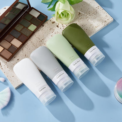 INSFIT Portable Travel Bottles, TSA Approved Leak Proof Containers for Toiletries, BPA Free Refillable Accessories for Shampoo, Body Wash, Liquids (4 Pack)