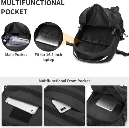 HUNTVP Military Tactical Backpack 40L Large Army 3 Day Assault Pack Molle Bag Backpacks WR Hunting Rucksack Assault Pack