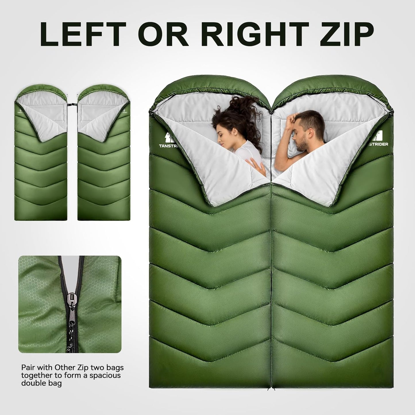 Sleeping Bags for Adults Cold Weather,Portable, Waterproof,Lightweight Camping Sleeping Bag for Tall Girls Boys with Compression Sack for Warm Camping, Hiking, Outdoor & Indoor