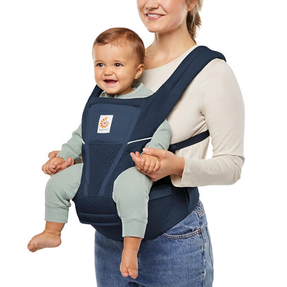 Ergobaby Alta Hip Seat All-Position Breathable Mesh Hip Seat & Carrier, Midnight Blue