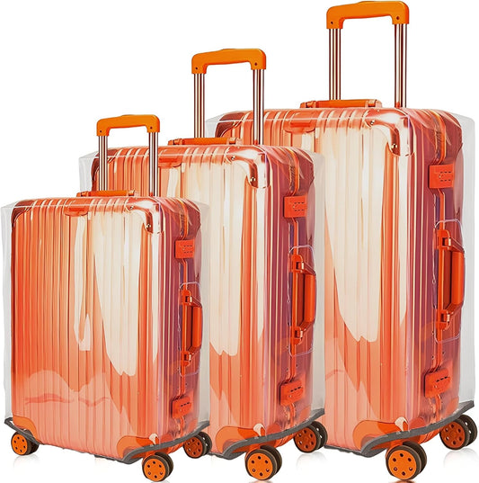 3 PCS Luggage Covers for Suitcase TSA Approved,20/24/28 Inch Full Clear Luggage Protector 3mm Thickness Suitcase Protector Cover TAS Approved Suitable for Long Travel Accessories