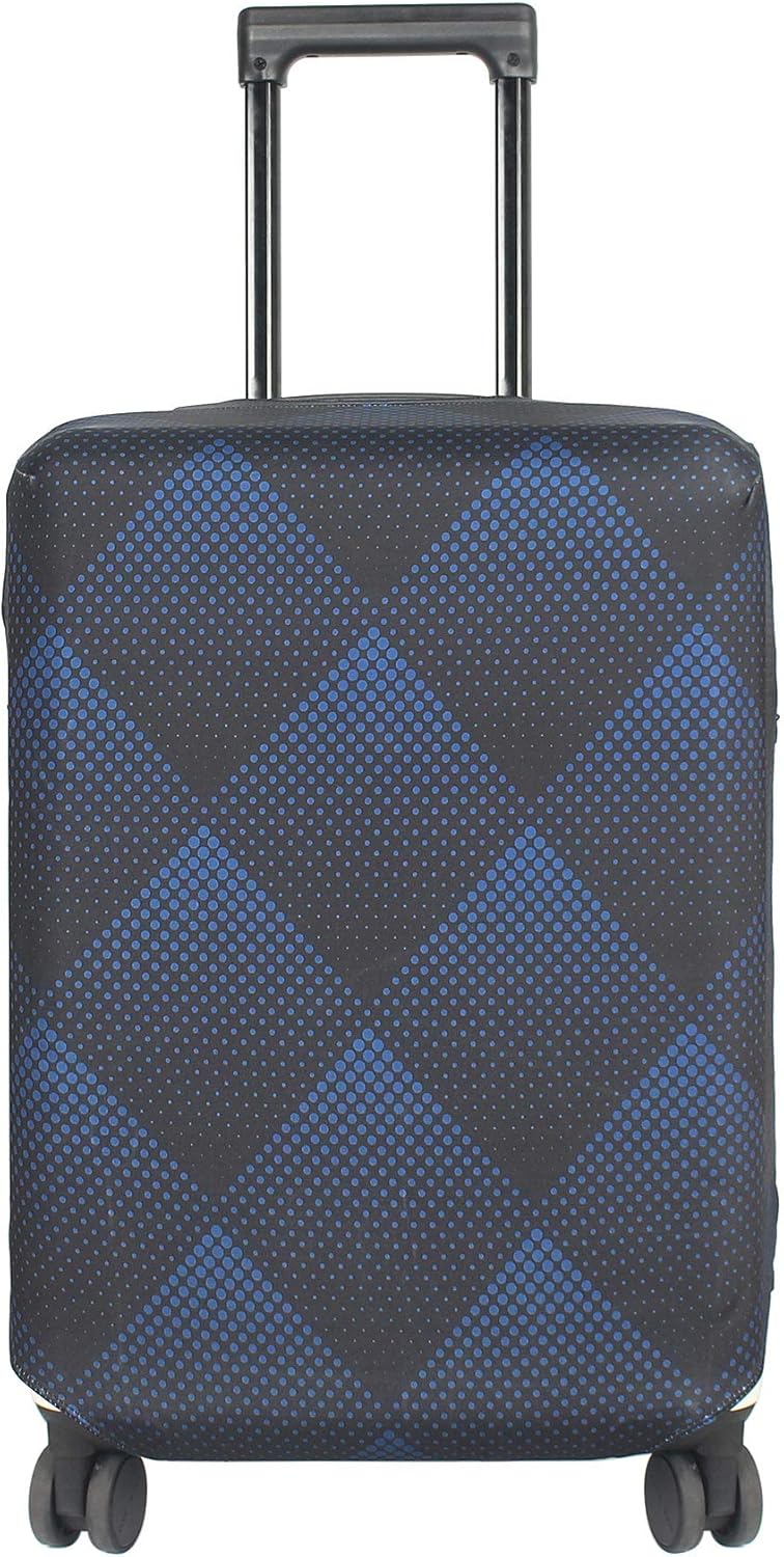 HYPER VENTURE Washable Luggage Cover - Fashion Suitcase Protector Fits 23-26 Inch Luggage (Blue Cube, M)
