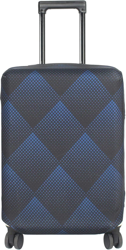 HYPER VENTURE Washable Luggage Cover - Fashion Suitcase Protector Fits 31-32 Inch Luggage (Blue Cube, XL)