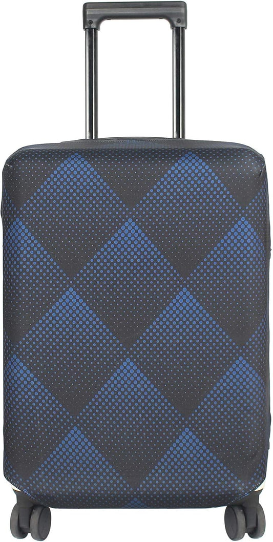 HYPER VENTURE Washable Luggage Cover - Fashion Suitcase Protector Fits 27-30 Inch Luggage (Blue Cube, L)