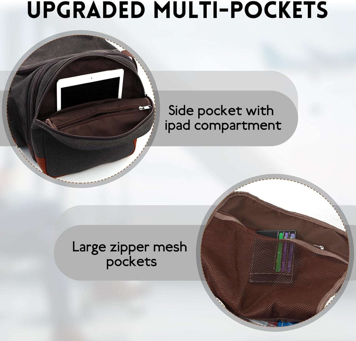 Men'S Duffle Bag For Travel, Expandable Canvas Duffel Bags Overnight Weekend Gym Carry On Luggage Bag For Men(Black)