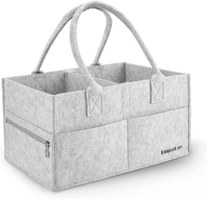 Baby Diaper Caddy Organizer, Portable Baby Essentials Storage Basket Bin for Changing Table,Car Shower Basket for Newborn Boy and Girl, Best Shower Gift for New Mom
