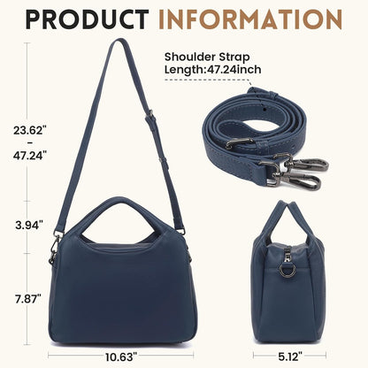 KOGTLA Genuine Leather Purses for Women, Crossbody Shoulder Bags with Top-Handle, Tote Satchel Handbags