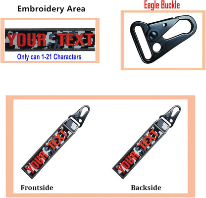 Custom Luggage Tags, Custom Personalized Luggage tag Name, Embroidery Key Ring Accessories for Car, Luggage, Crate,Gear