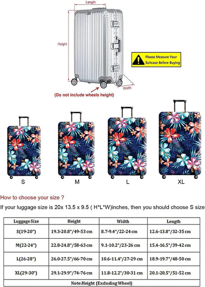 Suitcase Cover, Carry on Luggage Cover Protector - Travel Elastic Spandex Luggage Covers Fits 29 30 Inch Flower