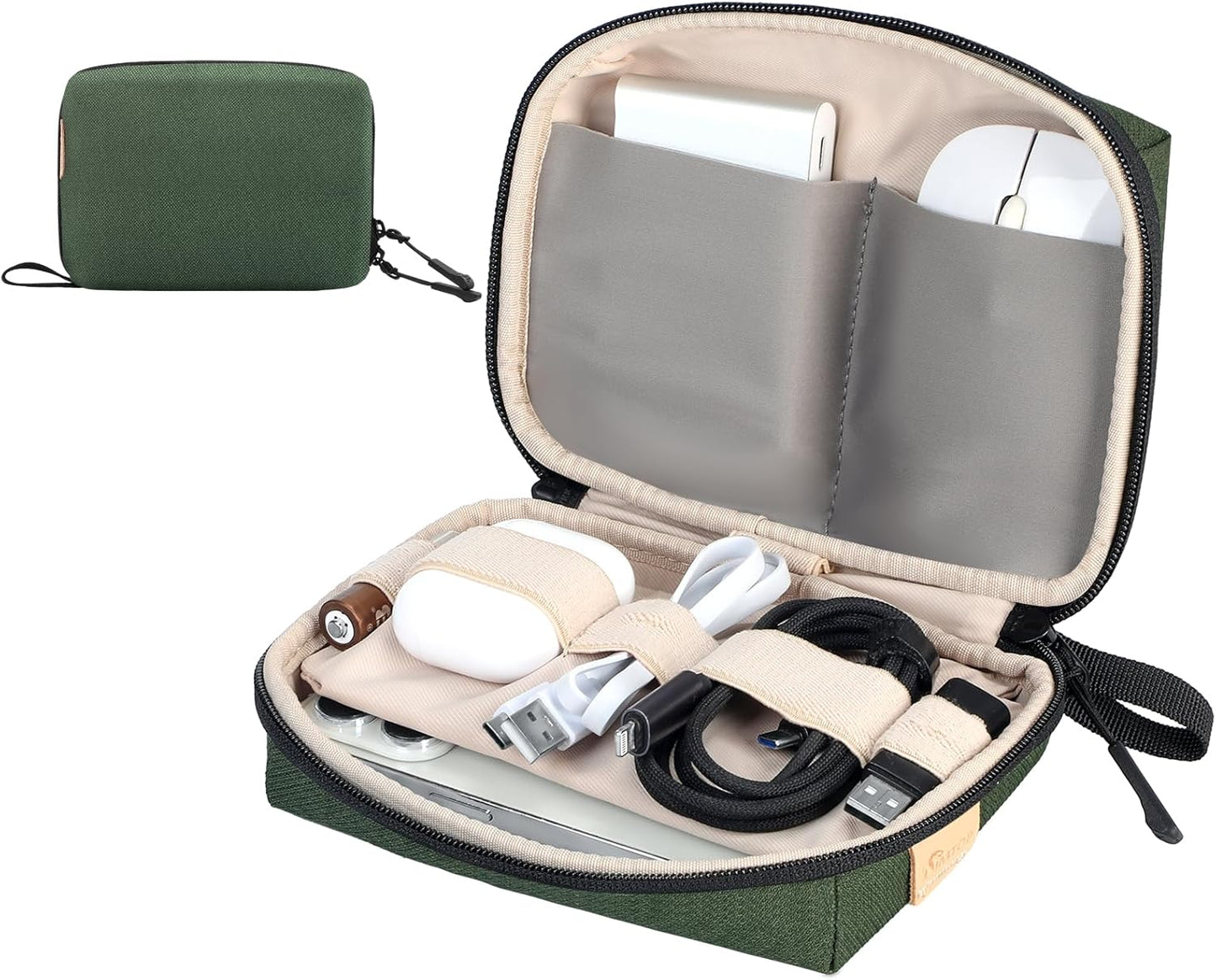 SIMTOP Electronics Organizer Cord Organizer Travel Case, Small Tech Bag for Cords, Chargers, Power Bank, Earbuds – Portable Cable Pouch for Office, Business Trip, Commute – Water & Scratch-Resistant