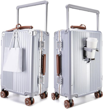 feilario 24in Aluminum Frame Wide Handle Hard Shell Carry On Suitcase by feilario
