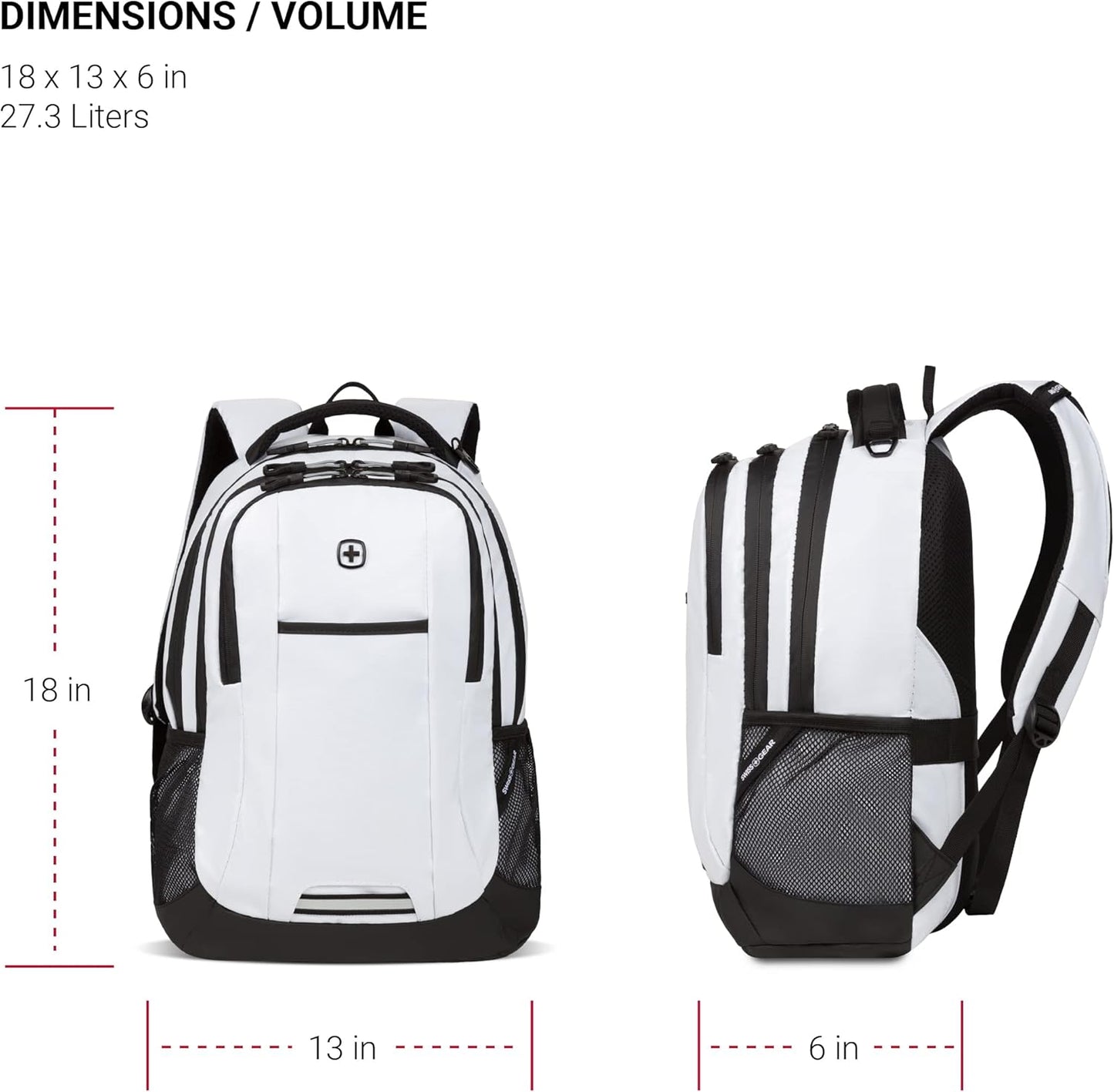 SwissGear Cecil 5505 Laptop Backpack, White, 18-Inch