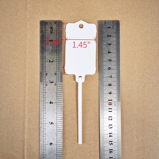 100pcs Reusable Blank Plastic Tags Ties Key Tags 1.45"*2.48" Serrated Tension Sealing Strap with Large Label Plastic Tie Mark Label Waterproof Hang Sign Write on Tag (5 Colors Mixed, 100pcs)