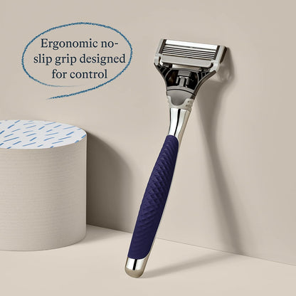 Harry's Shaving Kit for Men - Razor Handle and 3 Razor Blade Refill Cartridges - Chrome Edition