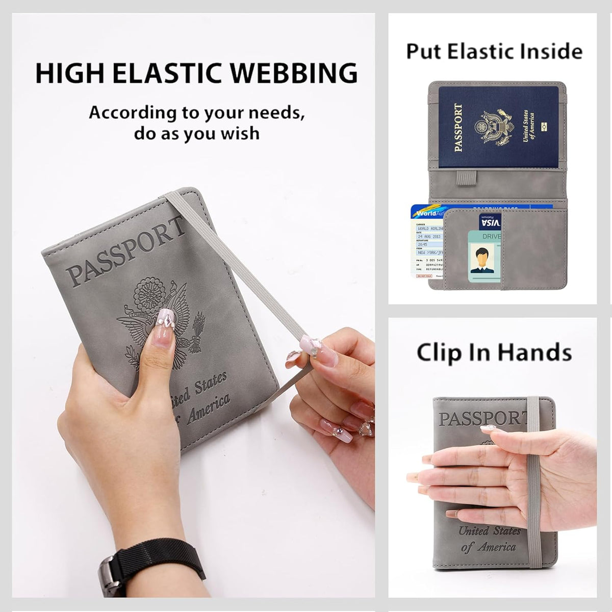 Melsbrinna Premium Leather Passport Holder Covers Case, Waterproof Rfid Blocking Travel Wallet Passport Holder with Pen Holder, Cute Passport Book for Women/Men