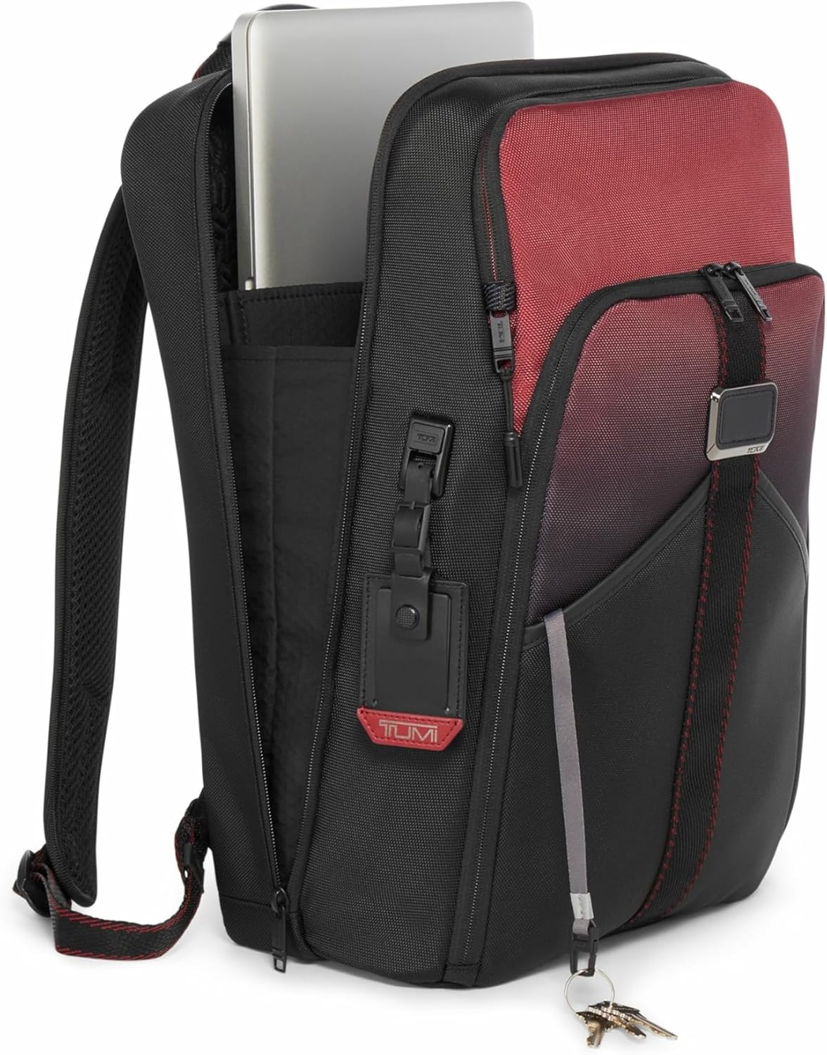 TUMI - Alpha Bravo Pro 17" Backpack - Expandable Travel and Commute Gaming and Tech Bag - Fits up to 17" Laptop - Red Ombre