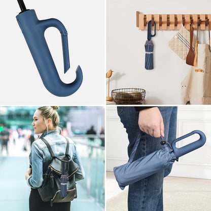 TradMall Travel Umbrella, 280T Fabric Windproof Automatic Portable Compact Folding Umbrellas for Rain with Reflective Stripe for Women and Men