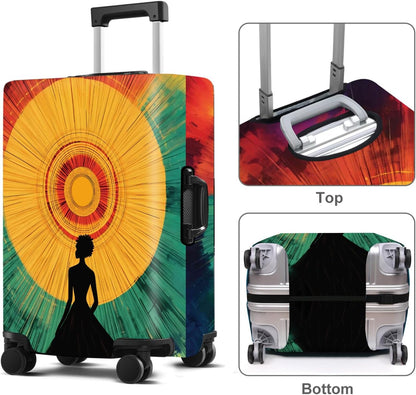 Luggage Cover Washable Suitcase Protector Anti-scratch Suitcase cover Fits 20-34 Inch Luggage (Girl-2, S(20-22inch suitcase))