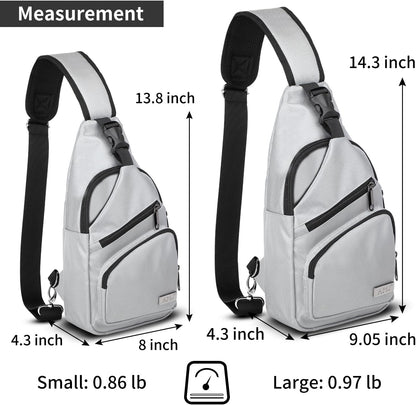 AMJ Crossbody Sling Bag Men Women, Casual Shoulder Backpack, Chest Daypack Satchel for Hiking Travel