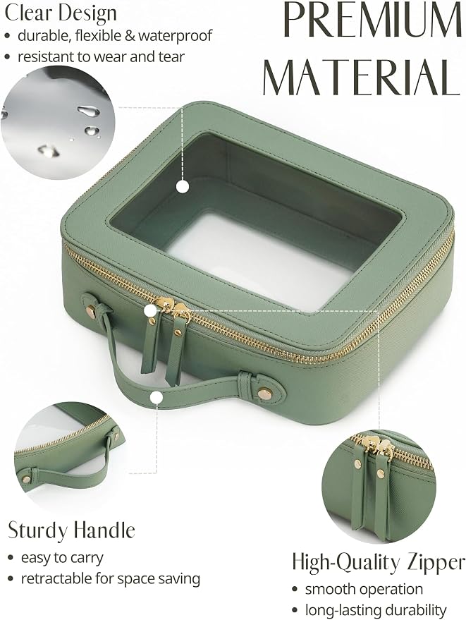 Popvibe Clear Makeup Bag Travel Cosmetic Case Transparent Toiletry Bag - Image 4