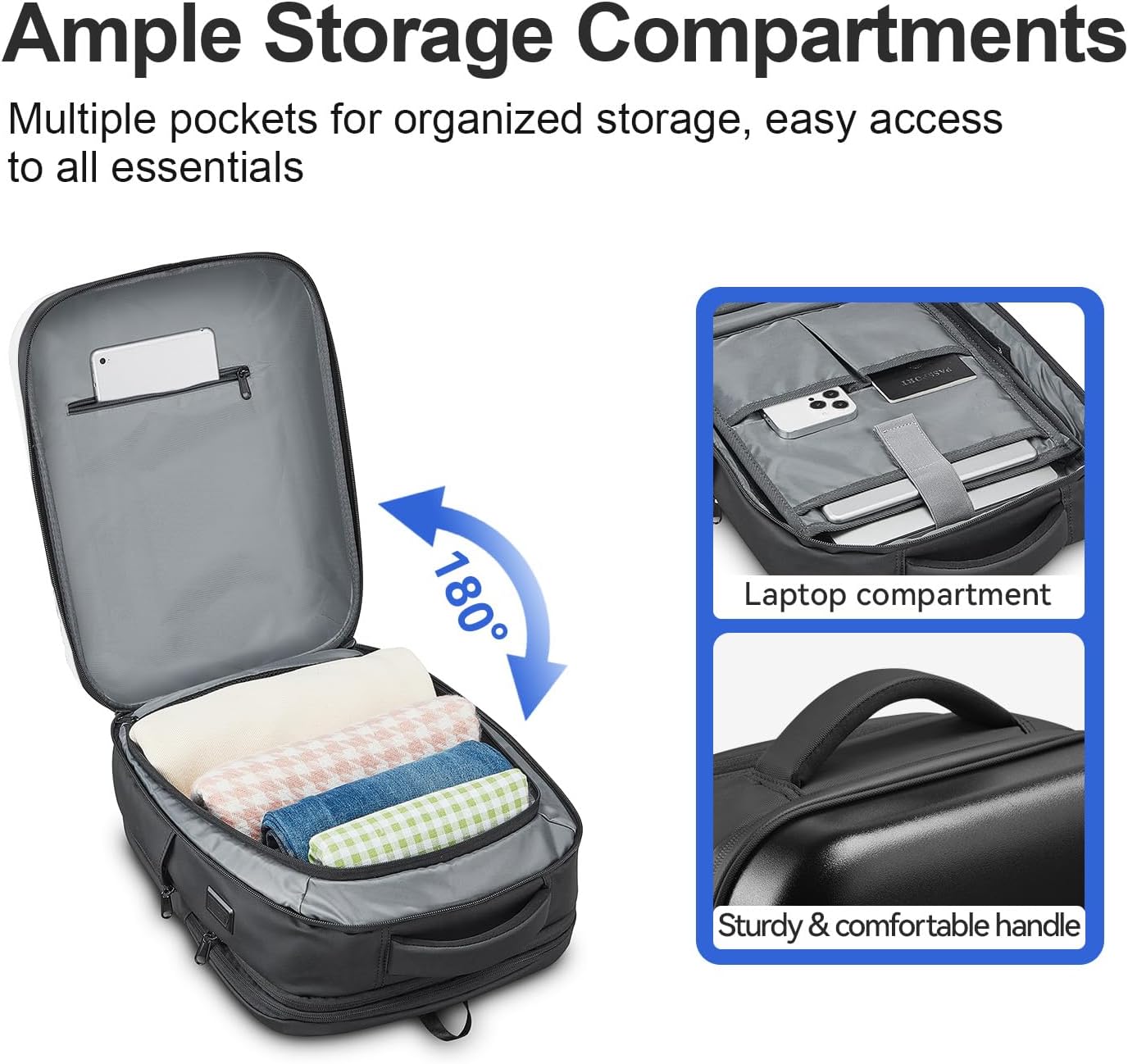 SOKOK Carry On Travel Backpack Waterproof Business Backpack Expandable with Laptop Compartment and Charging, Hardshell Computer Backpack for Men and Women, White