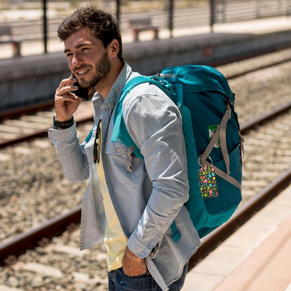 Fun Luggage Tags for Suitcases Leather Name Tag for Luggage Cute Travel Baggage Tags for Carnival Cruise Ships with Funny Patter 2pcs (Flowers)