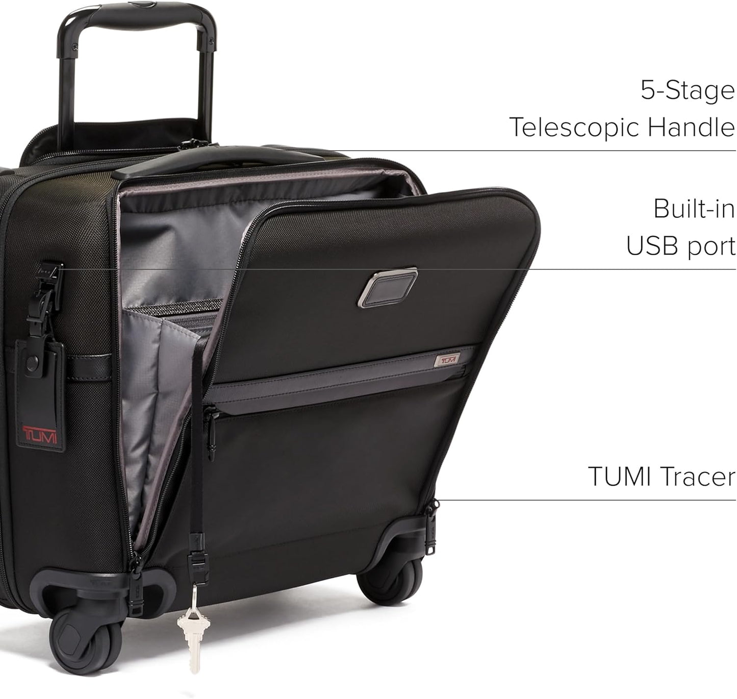 TUMI - Alpha Compact 4 Wheeled Brief - Laptop Bag for Commuting & Travel - Rolling Briefcase & Computer Bag - Use as Carry On