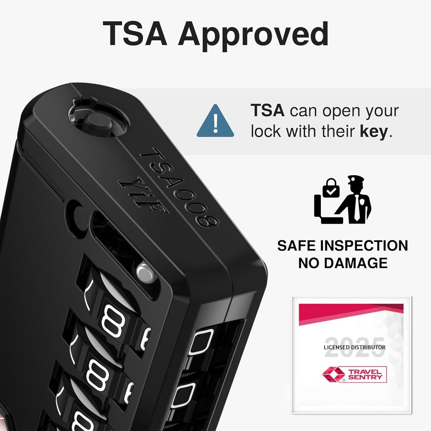 Puroma TSA Approved Luggage Travel Locks with Open Alert Indicator, 4 Digit Combination Resettable Code Zinc Alloy Lock for Suitcase, Backpack, Bag, Toolbox, Locker (2 Pack, Black)