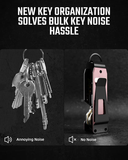 Key Organizer Compact Key Holder Metal Key Chain Minimalist key case key holder for keychain Secures 1-5 Keys