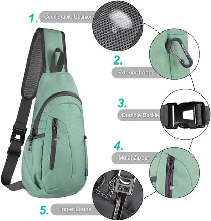 TITECOUGO Small Sling Bag, Lightweight Crossbody Backpack for Men Women, Shoulder Bag for Sports and Outdoor