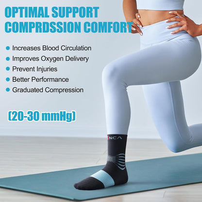 NEENCA Medical Compression Socks—2 Pairs, Ankle Socks for Injury Recovery, Pain Relief, Swelling, Sport Protection 20-30 mmHg