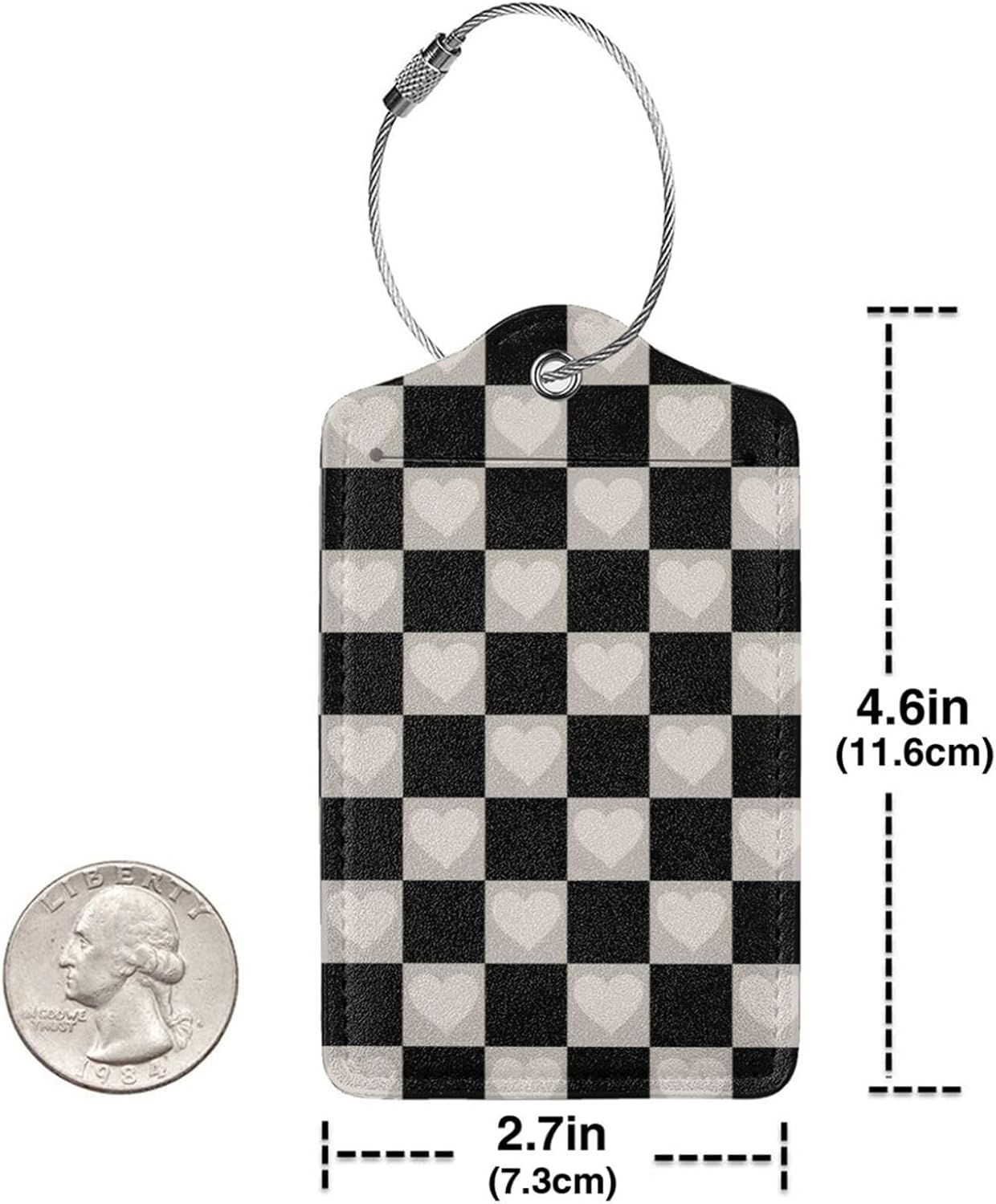 Set of 2 Luggage Tag for Suitcases Tie dye PU Leather Luggage Tag with Full Back Privacy Name ID Card Fun Laggage Tags