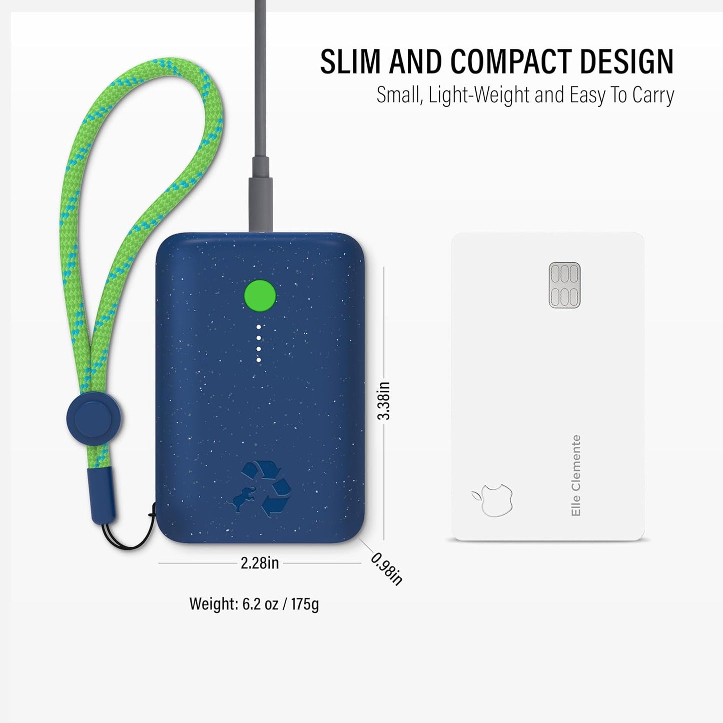 Nimble Champ Portable Charger, 10,000mAh Power Bank Fast Charging, 20W Dual USB-C Battery Pack with Cable, Travel Essential Power Bank for iPhone Laptops Galaxy Tablet Pixel iPad Macbook Kindle Airpod